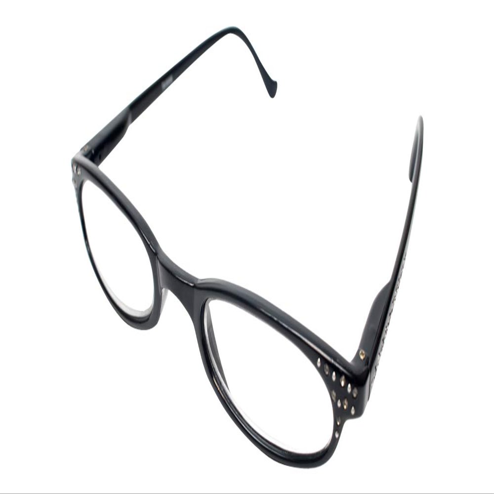 Calabria 833 Dazzles Crystal Bling Reading Glasses +1.75 Black Ebony Women Single Power Readers Stylish Eyeglass Hard Case
