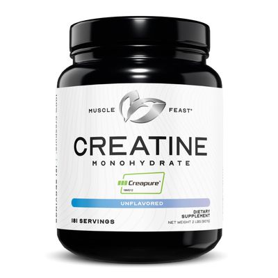 Muscle Feast Creapure Creatine Monohydrate Powder, Vegan Keto Friendly Gluten-Free, Mass Gainer, Muscle Recovery Supplement and Trusted Creatine for Muscle Growth, Creatine Powder, Unflavored, 2lb