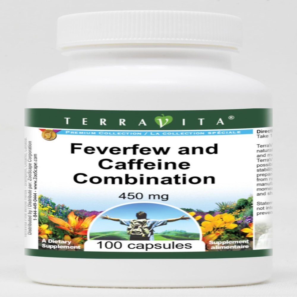 Feverfew and Caffeine Combination - 450 mg (100 Capsules, ZIN: 517008)