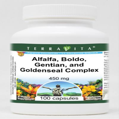 Alfalfa, Boldo, Gentian, and Goldenseal Complex - 450 mg (100 Capsules, ZIN: 512002)