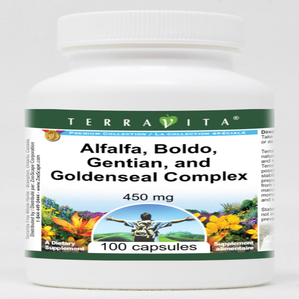 Alfalfa, Boldo, Gentian, and Goldenseal Complex - 450 mg (100 Capsules, ZIN: 512002)