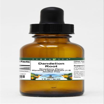 Dandelion Root - Glycerite Liquid Extract (1:5) - Strawberry Flavored (1 fl oz, ZIN: 428037)