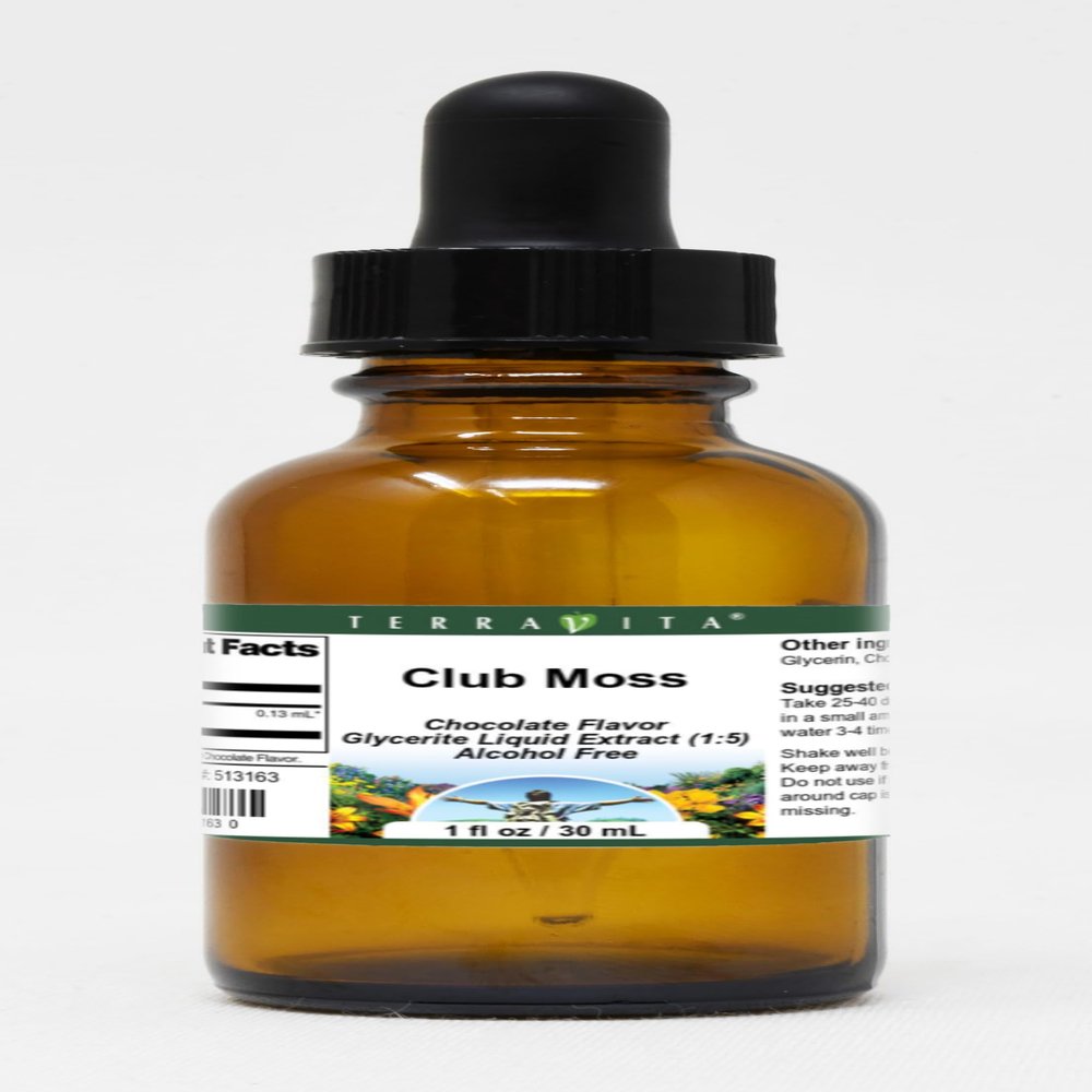 Club Moss Glycerite Liquid Extract (1:5) - Chocolate Flavored - (Lycopodium Clavatum) (1 oz, ZIN: 513163)