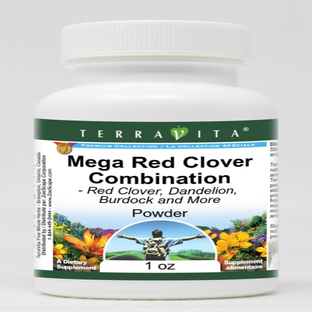 Mega Red Clover Combination - Red Clover, Dandelion, Burdock and More - Powder (1 oz, ZIN: 515574)