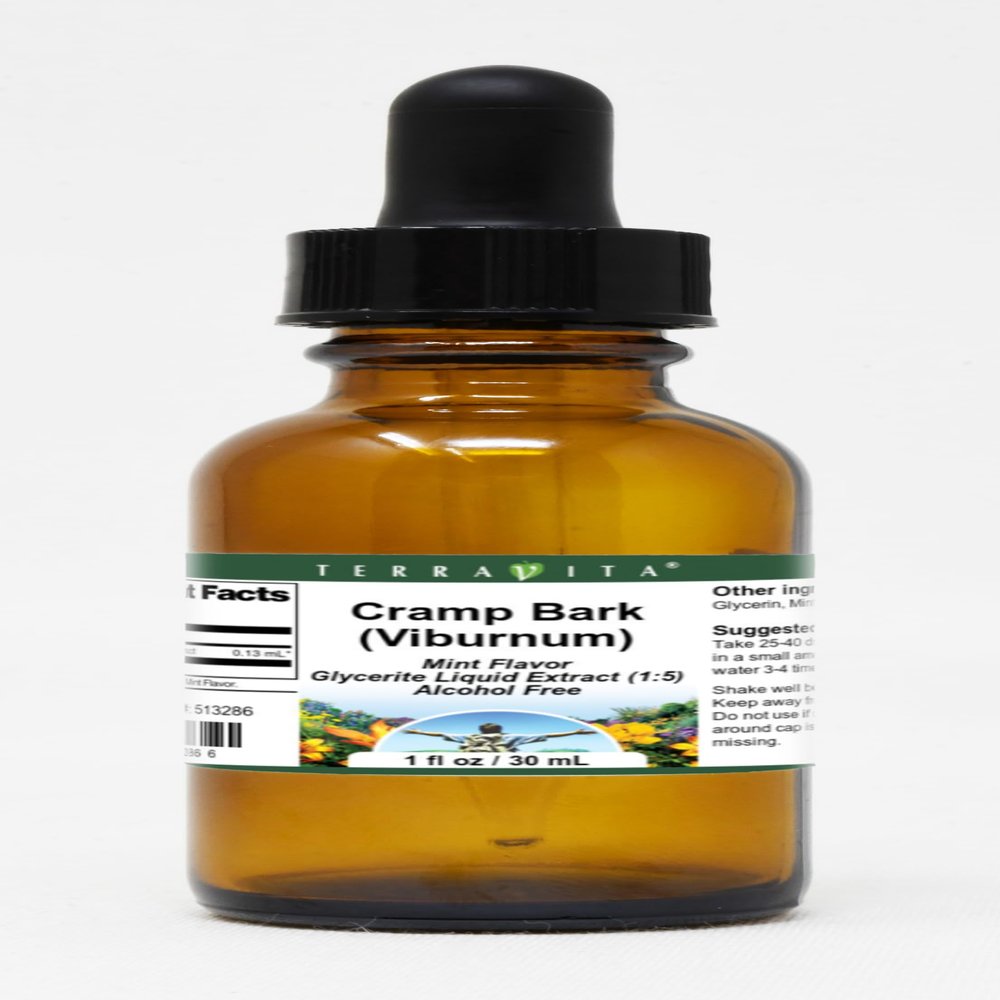 Cramp Bark (Viburnum) Glycerite Liquid Extract (1:5) - Mint Flavored (1 oz, ZIN: 513286)