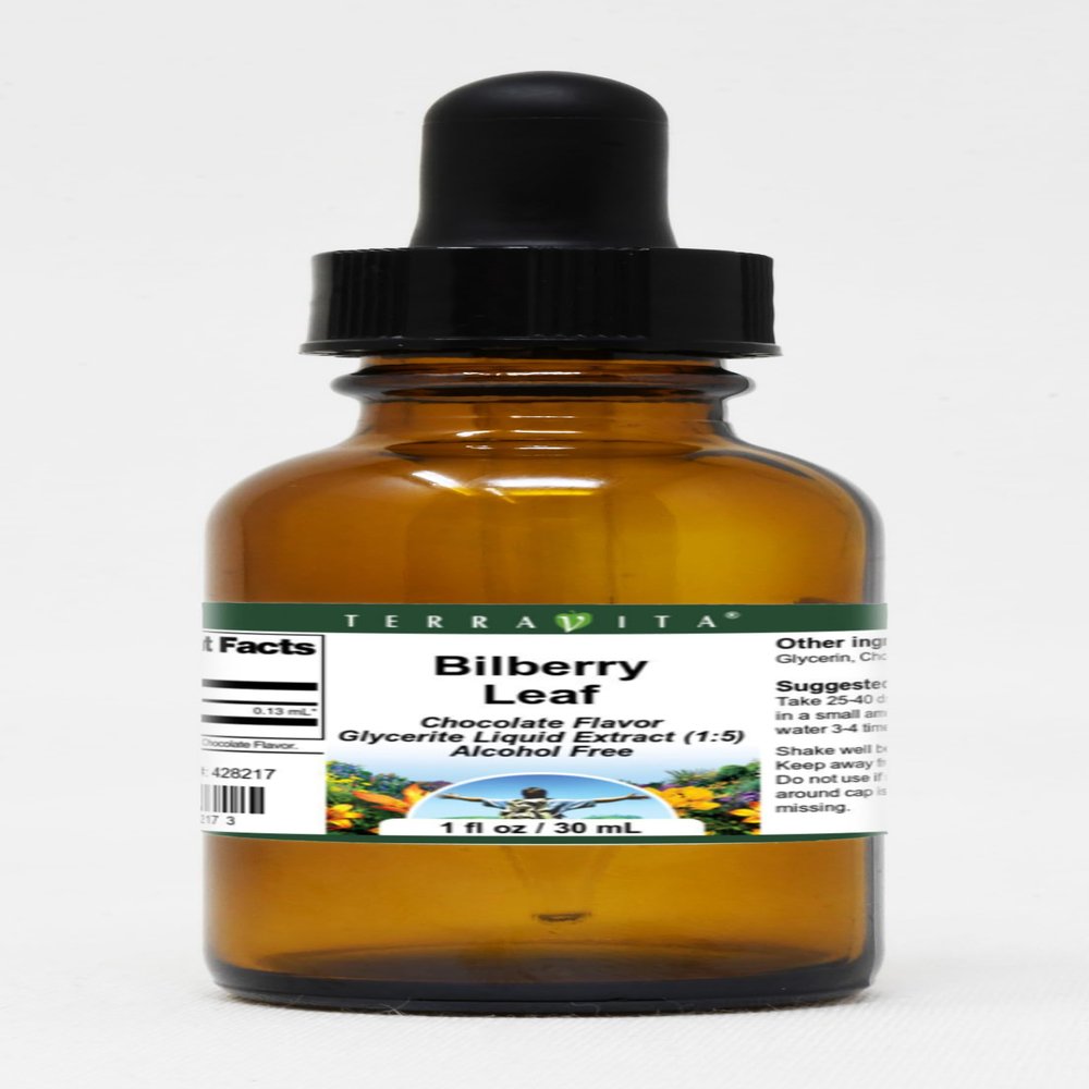 Bilberry Leaf - Glycerite Liquid Extract (1:5) - Chocolate Flavored (1 fl oz, ZIN: 428217)