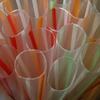 150 Count EXTRA WIDE Fat Boba Drinking Straw 8 1/2" Striped. view 1