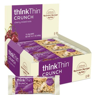 thinkThin Crunch Cherry & Mixed Nut, Gluten Free, 1.41-Ounce Bars (Pack of 15)