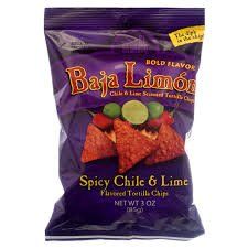 El Sabroso Baja Limon Chile & Lime Flavored Tortilla Chips 3oz bags (3 pack)