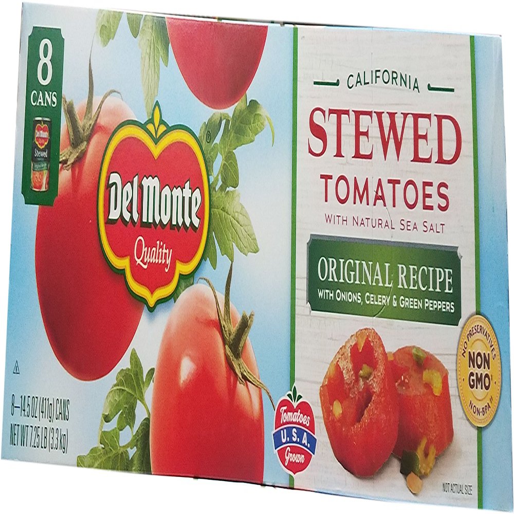 Del Monte Stewed Tomatoes Cans, 8 Count, 7.25 Pound