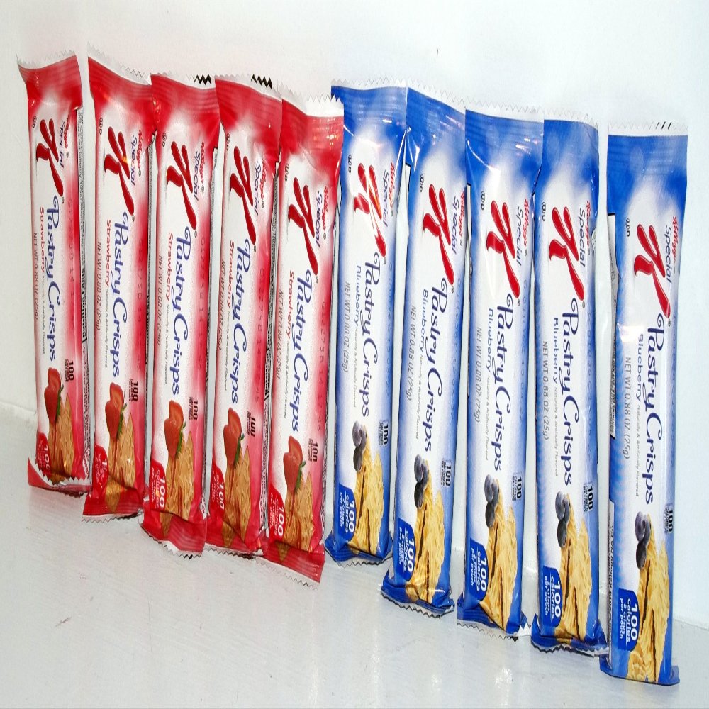 Kellogg's Pastry Crisps .88 oz. Bars - 5 Blueberry & 5 Strawberry - 10 Bars