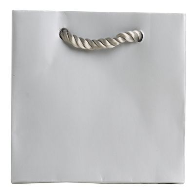 Jillson Roberts 6-Count Tiny Tote 5" x 4" x 2" Gift Bags Available in 15 Solid Colors, Silver Matte