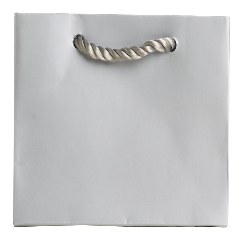 Jillson Roberts 6-Count Tiny Tote 5" x 4" x 2" Gift Bags Available in 15 Solid Colors, Silver Matte
