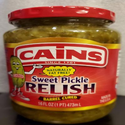 Cains Sweet Pickle Relish 16oz Jar