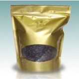 10 Versatile Stand Up Zip Pouch with Oval Window & Valve (Gold) 12 - 16oz