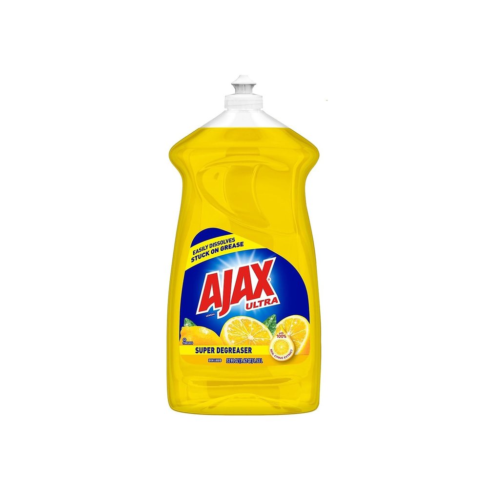 Ajax Ultra Super Degreaser Dish Soap, Lemon, 52 fl. oz., 6/Carton (149861CT)
