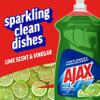 Ajax Ultra Dish Soap Lime Scent and Vinegar, Sparkling Clean Dishes, Mess-Free, Easy-Flip Cap, 52 fl oz Bottle view 3