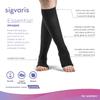 SIGVARIS Mens & Womens Essential Opaque 860 Open Toe Calf-High Socks 30-40mmHg - Large Long - light beige (crispa) view 3