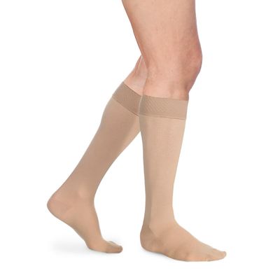 Sigvaris Select Comfort Calf, Medium, Short, Mens with Grip Top BLACK 30-40mmHg