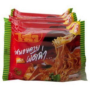 2 Packs Wai Wai Instant Noodles Pad Char Baby Clam 60g. Made in Thailand