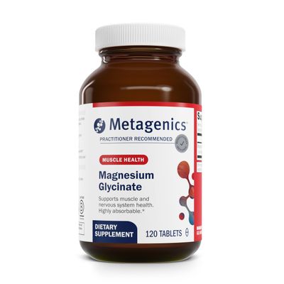 Metagenics Magnesium Glycinate - Highly Absorbable Magnesium Supplement for Sleep, Stress Relief & Muscle Relaxation* - Supports Bone, Heart & Nerve Health* - Non-GMO, Gluten-Free - 120 Tablets