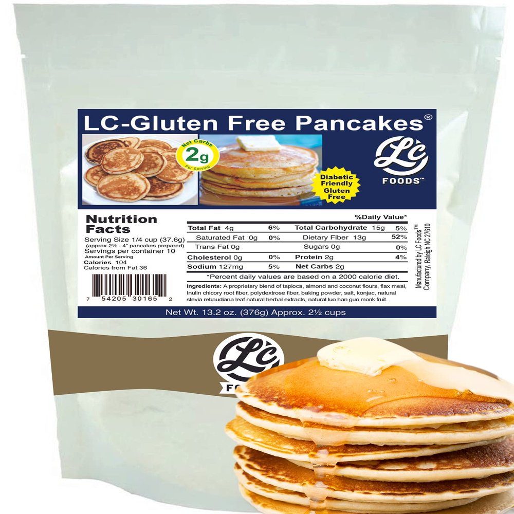 Low Carb Foods Gluten Free Pancake Mix | All-natural Ingredients | Almond and Coconut Flour Baking | Diabetic Friendly | Artificial Sweetener Free | 13.2 Oz