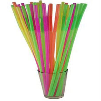 17" Extra Long Flexible Neon Straws - Assorted Colors - Case of 1600