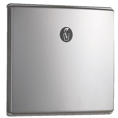 Bobrick 4354 ConturaSeries Stainless Steel Partition-Mounted Sanitary Napkin Disposal, Satin Finish, 0.7 Gallon Capacity, 12-3/4" Width x 11" Height