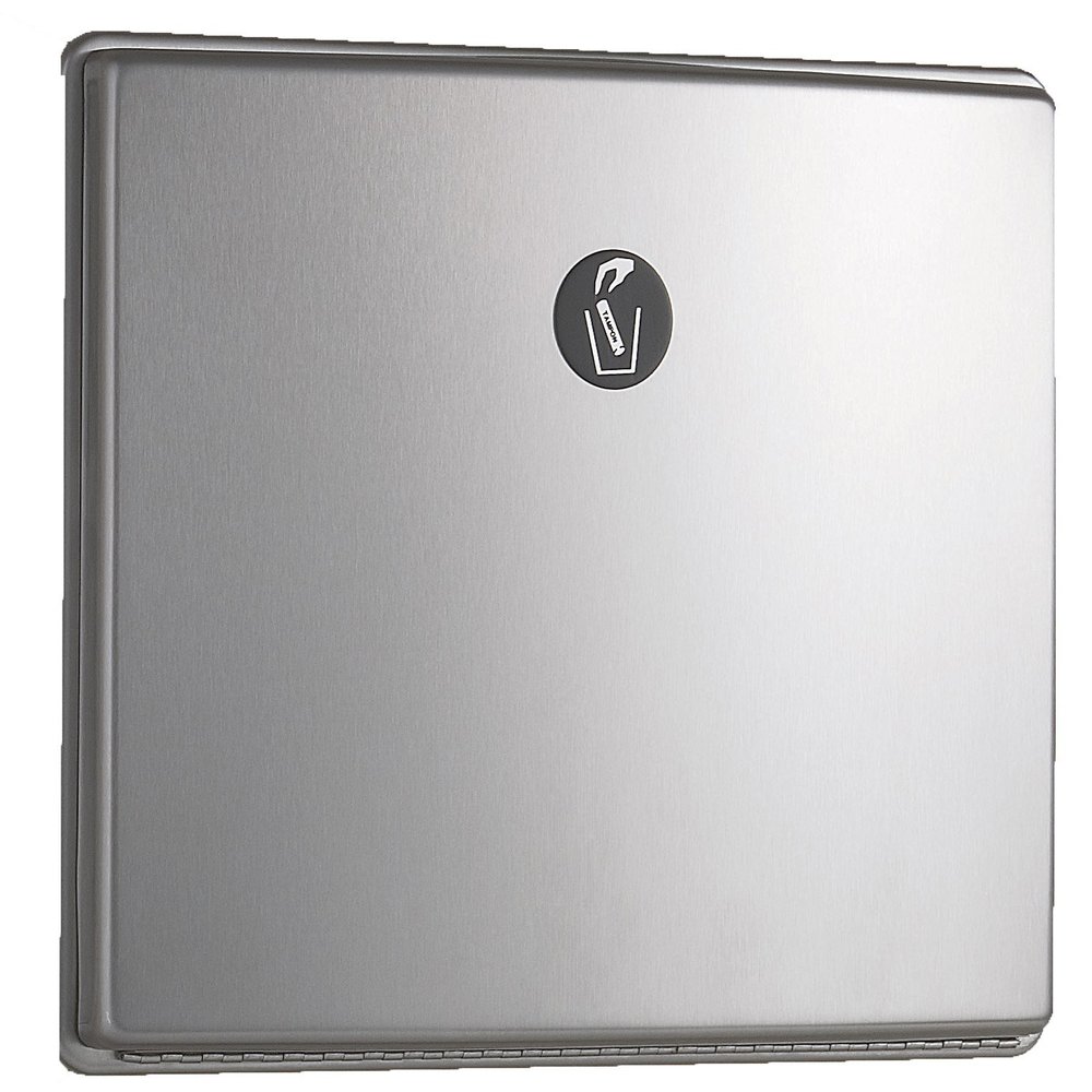 Bobrick 4354 ConturaSeries Stainless Steel Partition-Mounted Sanitary Napkin Disposal, Satin Finish, 0.7 Gallon Capacity, 12-3/4" Width x 11" Height