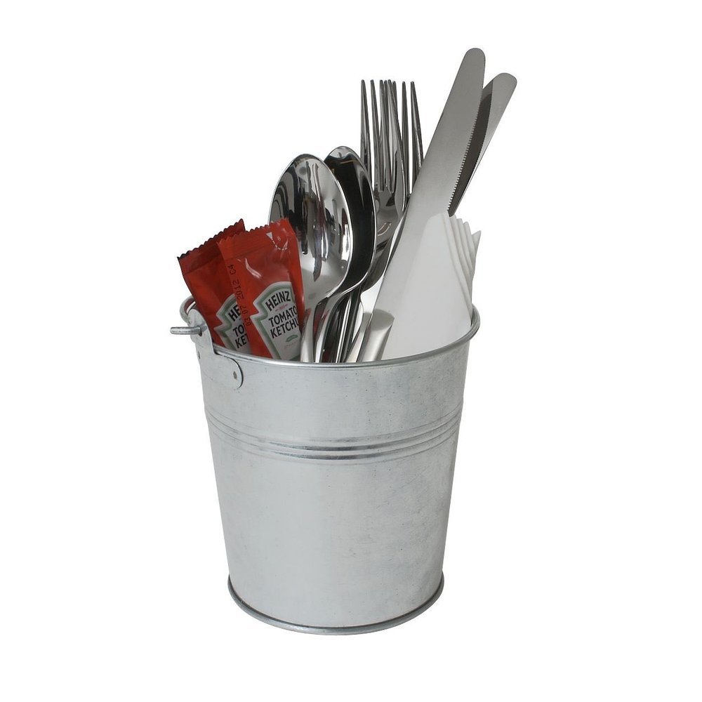 Genware NEV-GSB12 Serving Bucket, Galvanised Steel, 12 cm