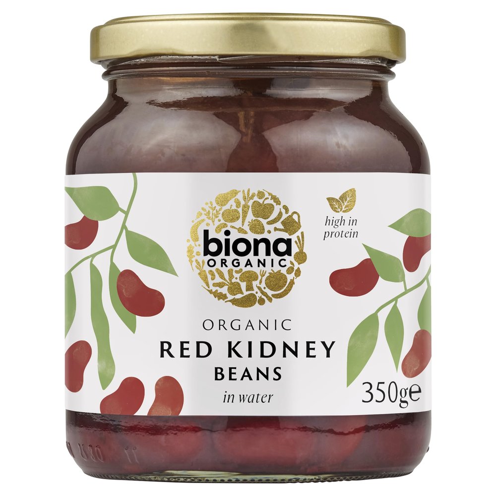 Biona Organic Kidney Beans - in Glass jars 350g - 2 Pack