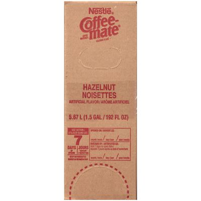 Nestle Coffee mate Coffee Creamer Liquid Bulk Box, Hazelnut, 192 oz