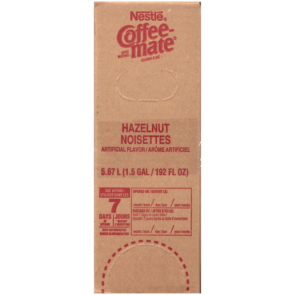 Nestle Coffee mate Coffee Creamer Liquid Bulk Box, Hazelnut, 192 oz