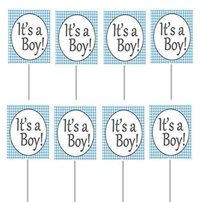CakeSupplyShop Ck901y -12pack Its a Boy Houndstooth Baby Shower Cupcake Decoration Picks