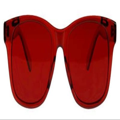 BioWaves Colored Lens Color Therapy Glasses - Classic Style (Red)