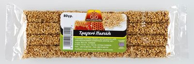 Greek Traditional Crunchy Sesame Honey Bar (Pasteli) - 3 X 80g Pack
