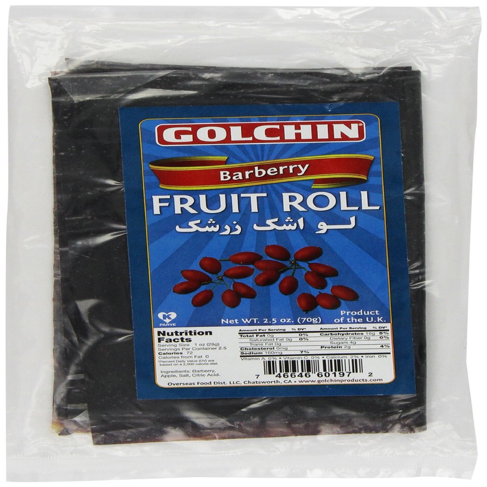 Golchin Barberry Fruit Rolls, Zereshk, 2.5 Ounce