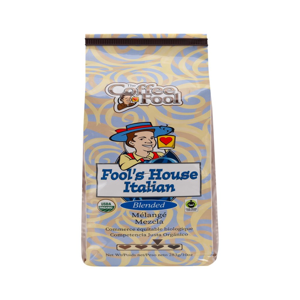 Coffee Fool's Organic Fair Trade House Italian (Powder (Turkish))