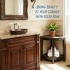 DecoTeak Snazzy Corner Waterproof Teak Wood Shower Bench Stool Seat Chair For Inside Shower Provides Safety, Storage, and Organization For Bathroom Accessories Brown view 3