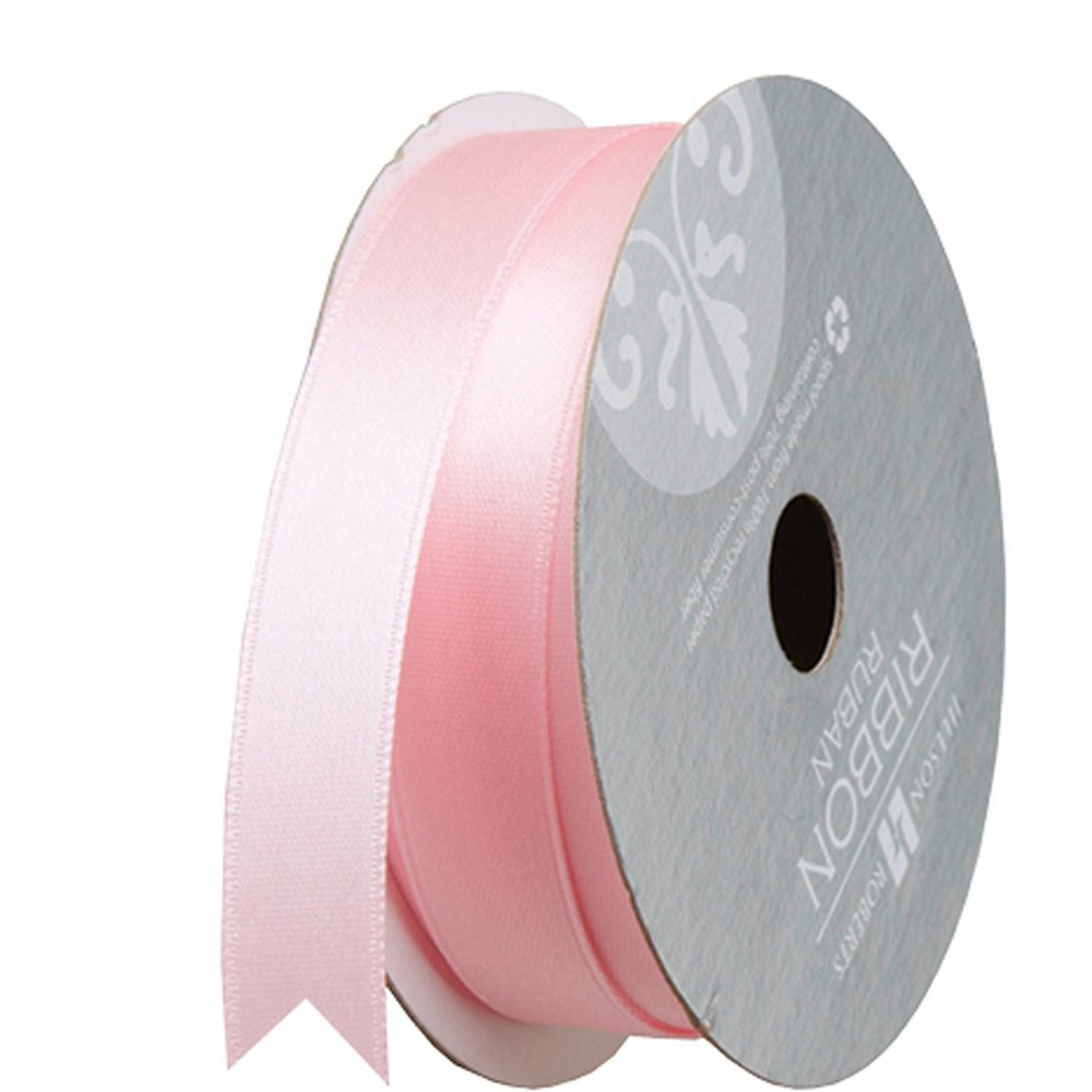 Jillson Roberts 5/8-Inch Double Faced Satin Ribbon Available in 21 Colors, Pastel Pink, 6 Spool-Count (FR0902)