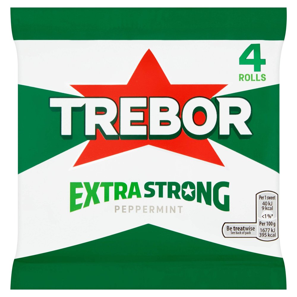Trebor Extra Strong Roll Trebor Extra Strong Roll Trebor Extra Strong Peppermint Mints Pack