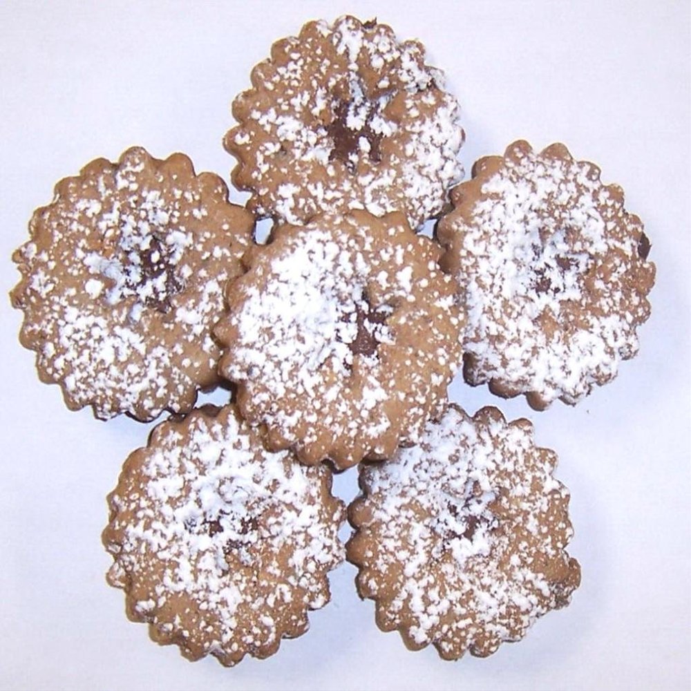 Scott's Cakes Hazelnut Sandwich Cookie with in a 8 oz. White Blossoms Bag