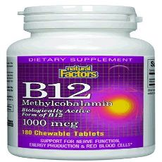B12 Methylcobalamin, 90 Sublingual Tablets, 1000 mcg, From Natural Factors ( Multi-Pack)