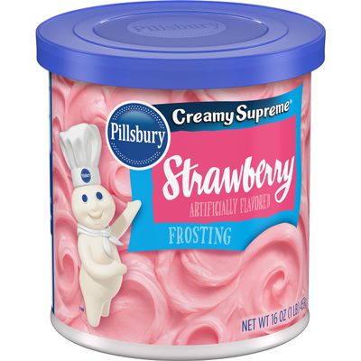 Pillsbury Creamy Supreme Cake and Cupcake Frosting, Strawberry, 16 Ounce (Pack of 8)