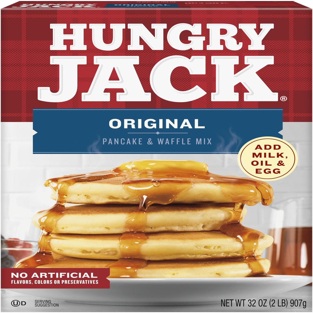 Hungry Jack Original Pancake and Waffle Mix, 32 Ounce (Pack of 6)