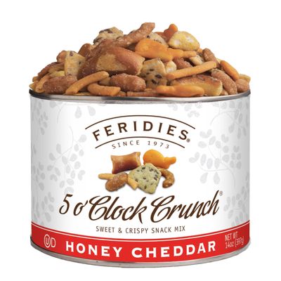 FERIDIES Five O'clock Crunch Honey Cheddar Snack Mix with Premium Virginia Peanuts, 14 Ounce (Pack of 1) Honey Cheddar Mix