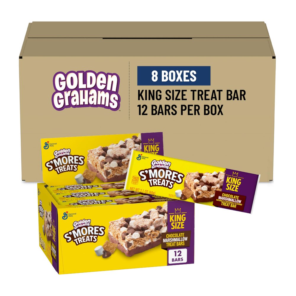Golden Grahams Smores Treat Bars, 2.1 Oz, 12 Count (Pack of 8)