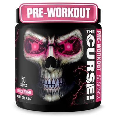 JNX SPORTS The Curse! Pre Workout Powder for Men & Women, Caffeine, Beta-Alanine, Creatine, L-Citrulline, 50 Servings, Tropical Storm Flavor  Boost Energy, Strength & Focus