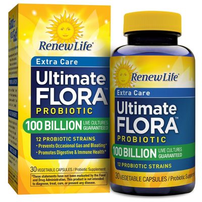 Renew Life Ultimate Care Probiotic Capsules, Daily Supplement Supports Respiratory, Digestive and Immune Health, L. Rhamnosus GG, Dairy, Soy and gluten-free, 100 Billion CFU, 30 Count