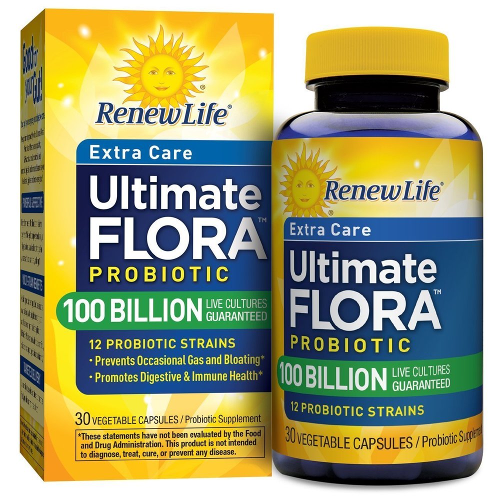 Renew Life Ultimate Care Probiotic Capsules, Daily Supplement Supports Respiratory, Digestive and Immune Health, L. Rhamnosus GG, Dairy, Soy and gluten-free, 100 Billion CFU, 30 Count